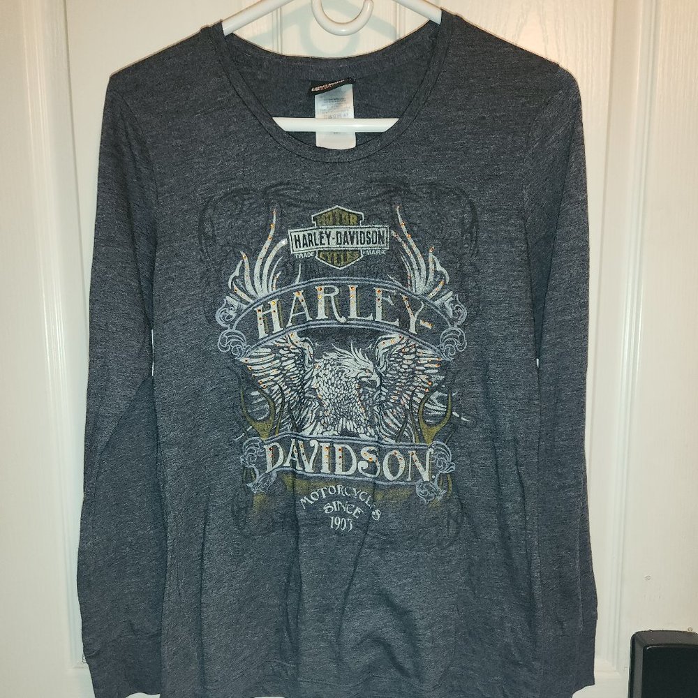 Harley Davidson long sleeved grey shirt